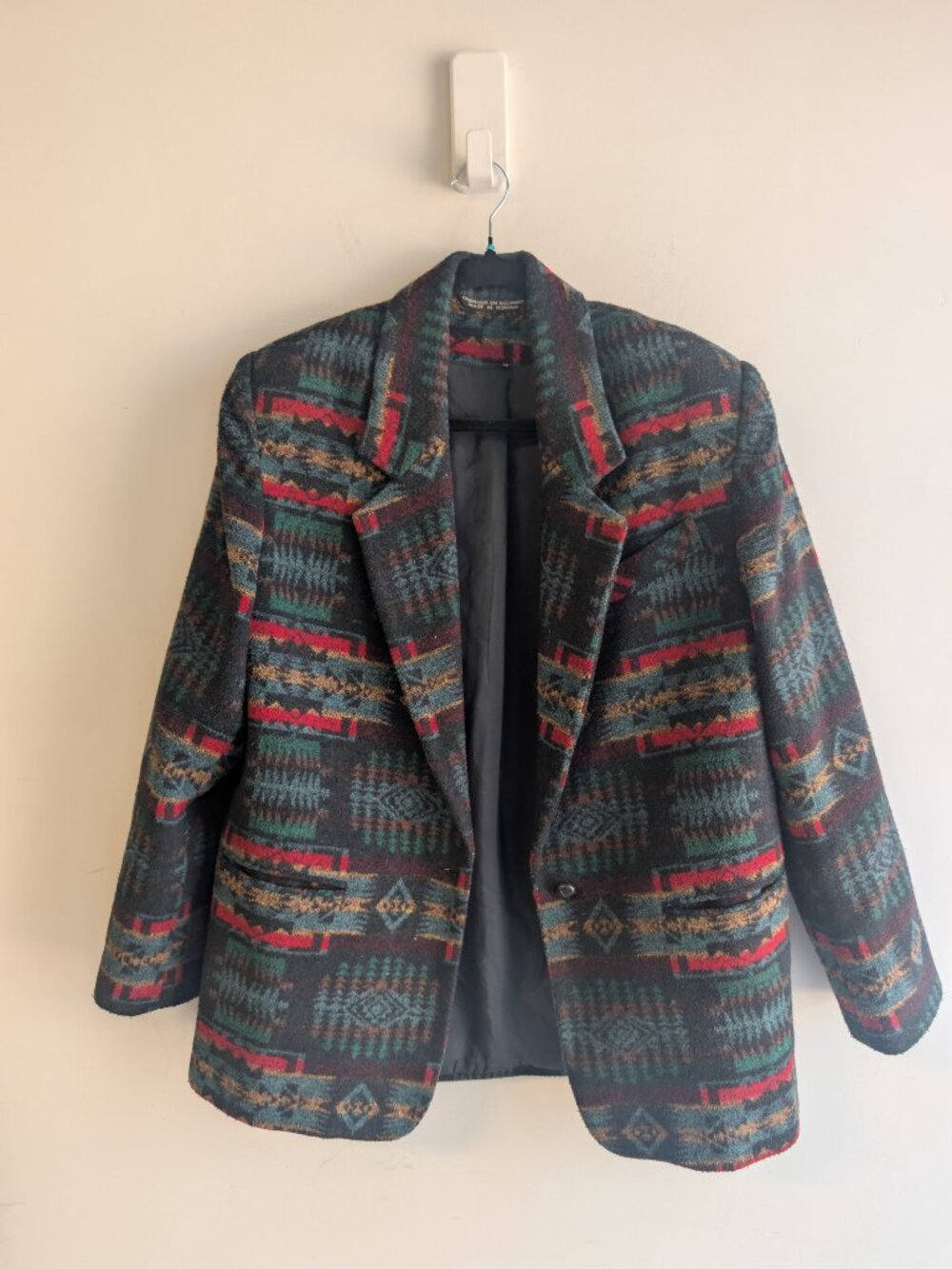Vintage EGO Fashions Wool blend southwestern aztec print blazer